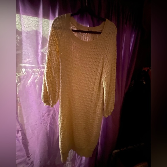 Free people sunshine sweater dress ivory size large - Picture 2 of 3